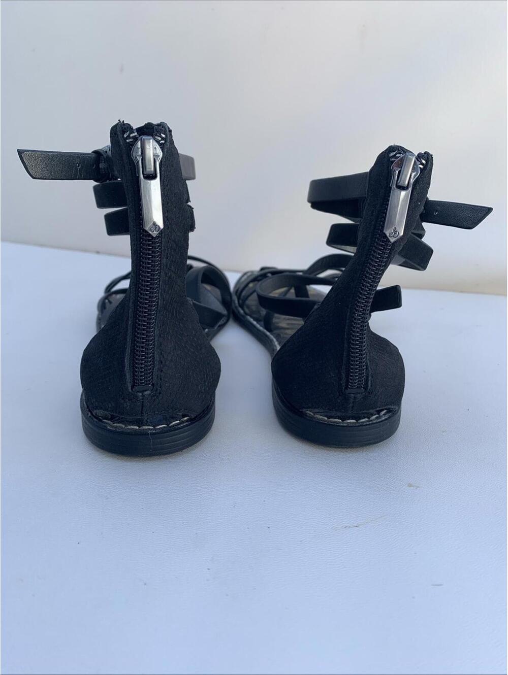 Sam Edelman Gladiator Sandals Black Flats Sz 9 Womens - Picture 5 of 11